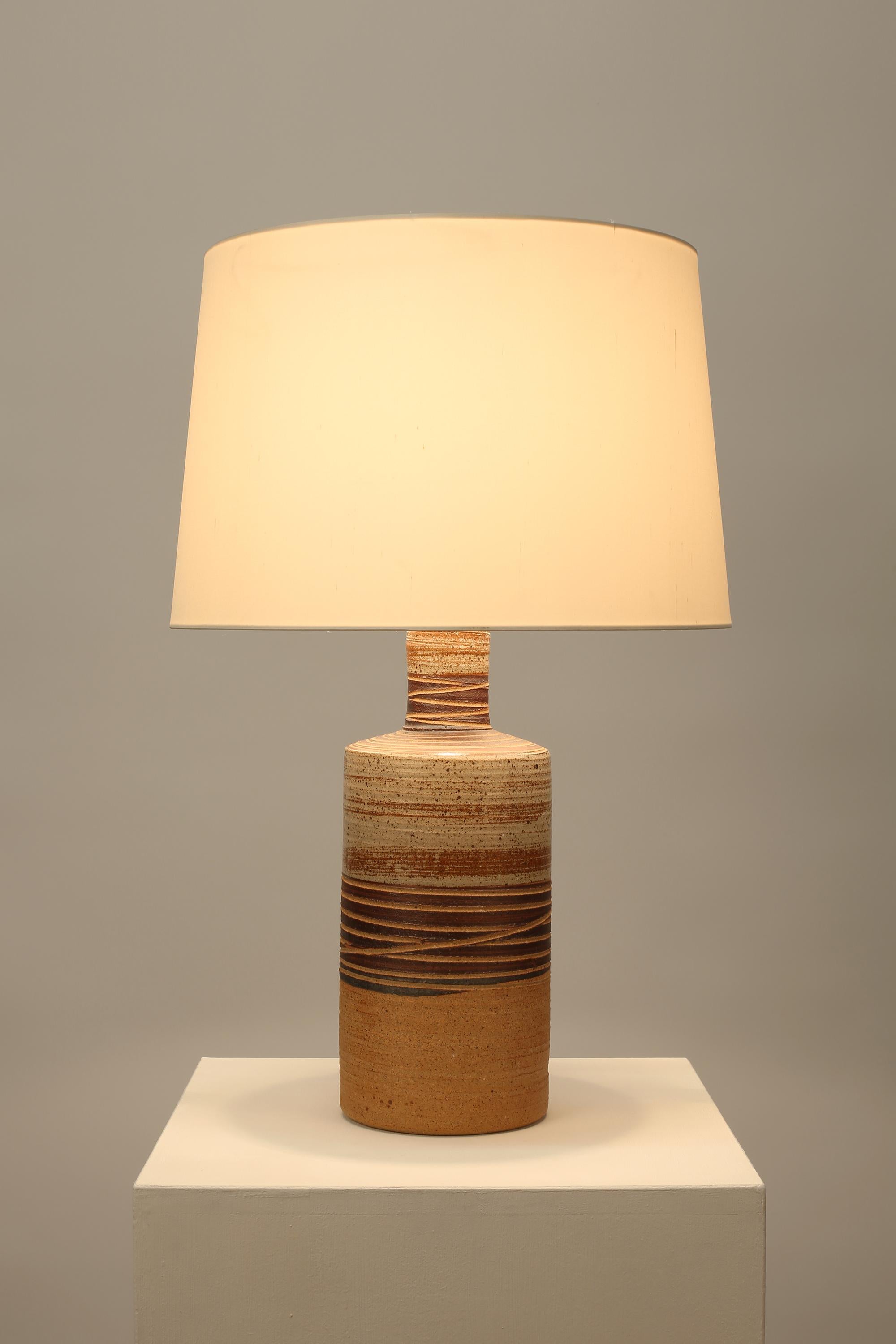 Scandinavian Modern Large Midcentury Danish Stoneware Table Lamp by Tue Poulsen 1960s For Sale