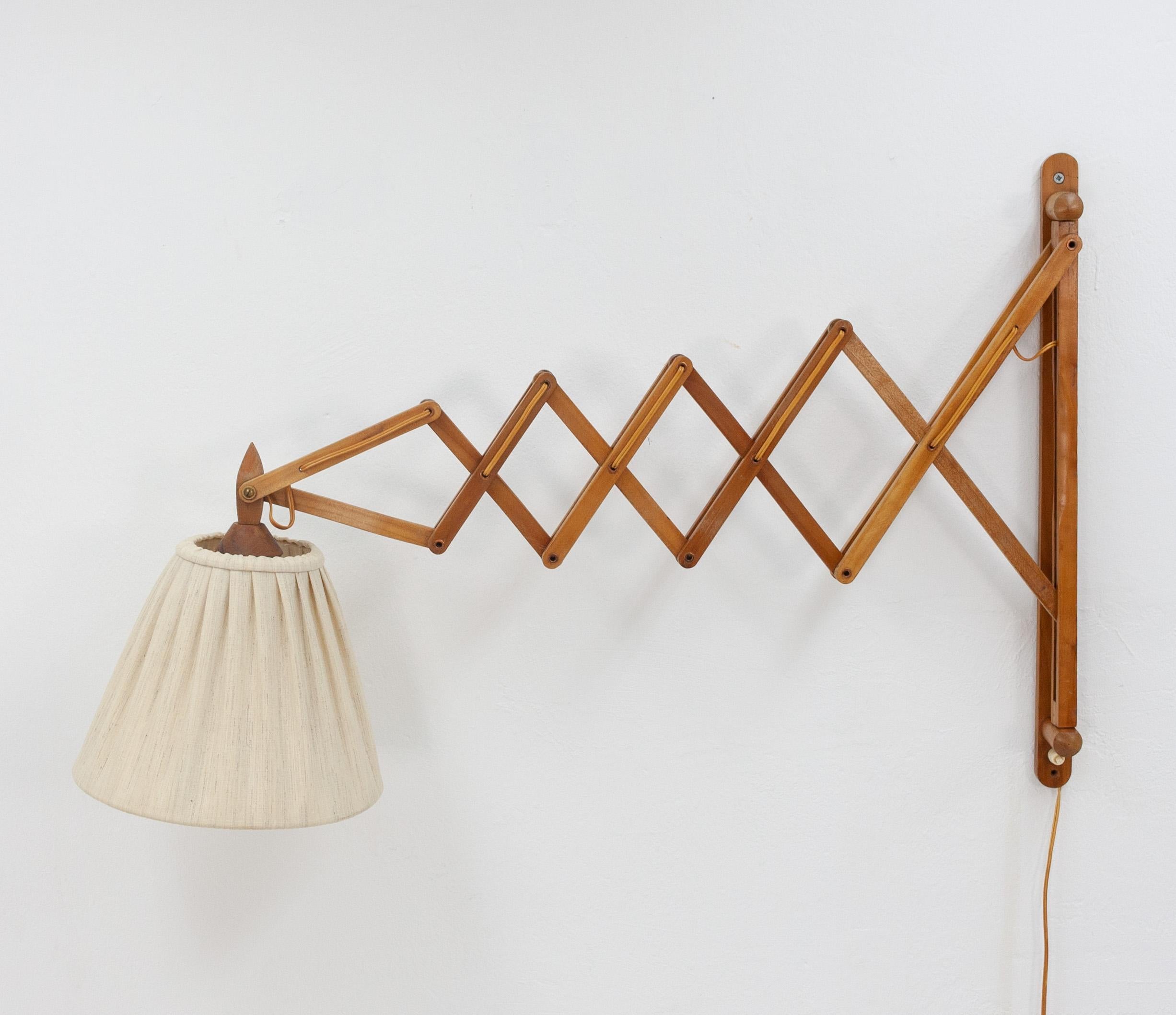 Mid-Century Modern Large Midcentury Danish Wooden Scissor Lamp