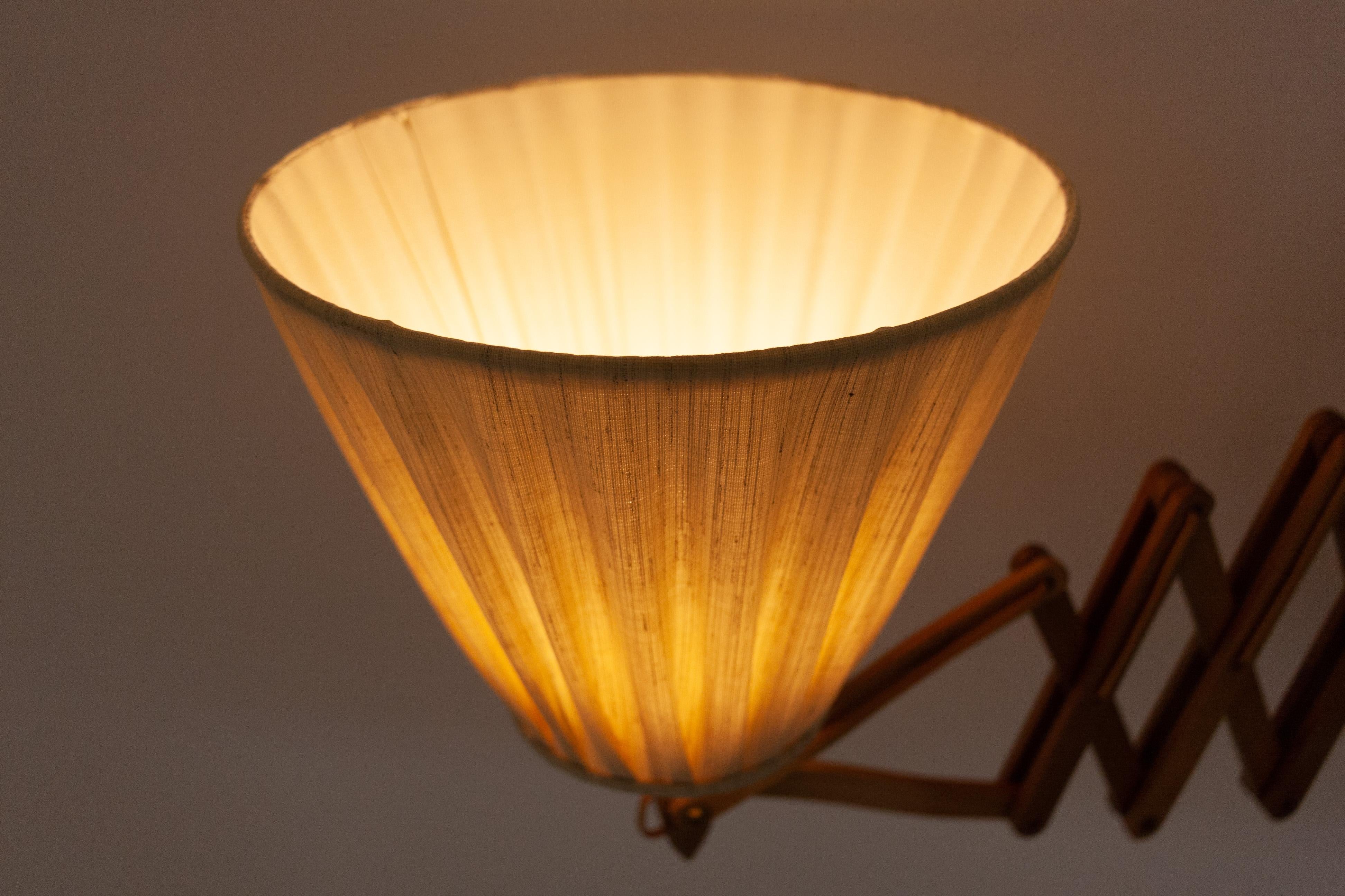 Mid-20th Century Large Midcentury Danish Wooden Scissor Lamp