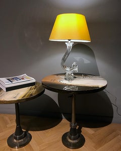 Large Midcentury Daum Nancy Art Crystal Glass Table Lamp, 1950s, France