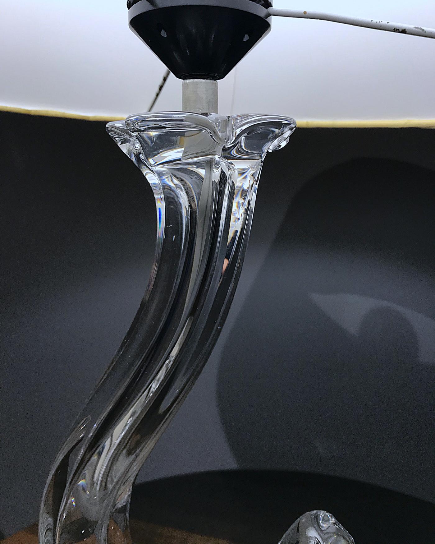 Mid-Century Modern Large Midcentury Daum Nancy Art Crystal Glass Table Lamp, 1950s, France For Sale