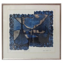 Large Midcentury David Dickinson Embossed Etching