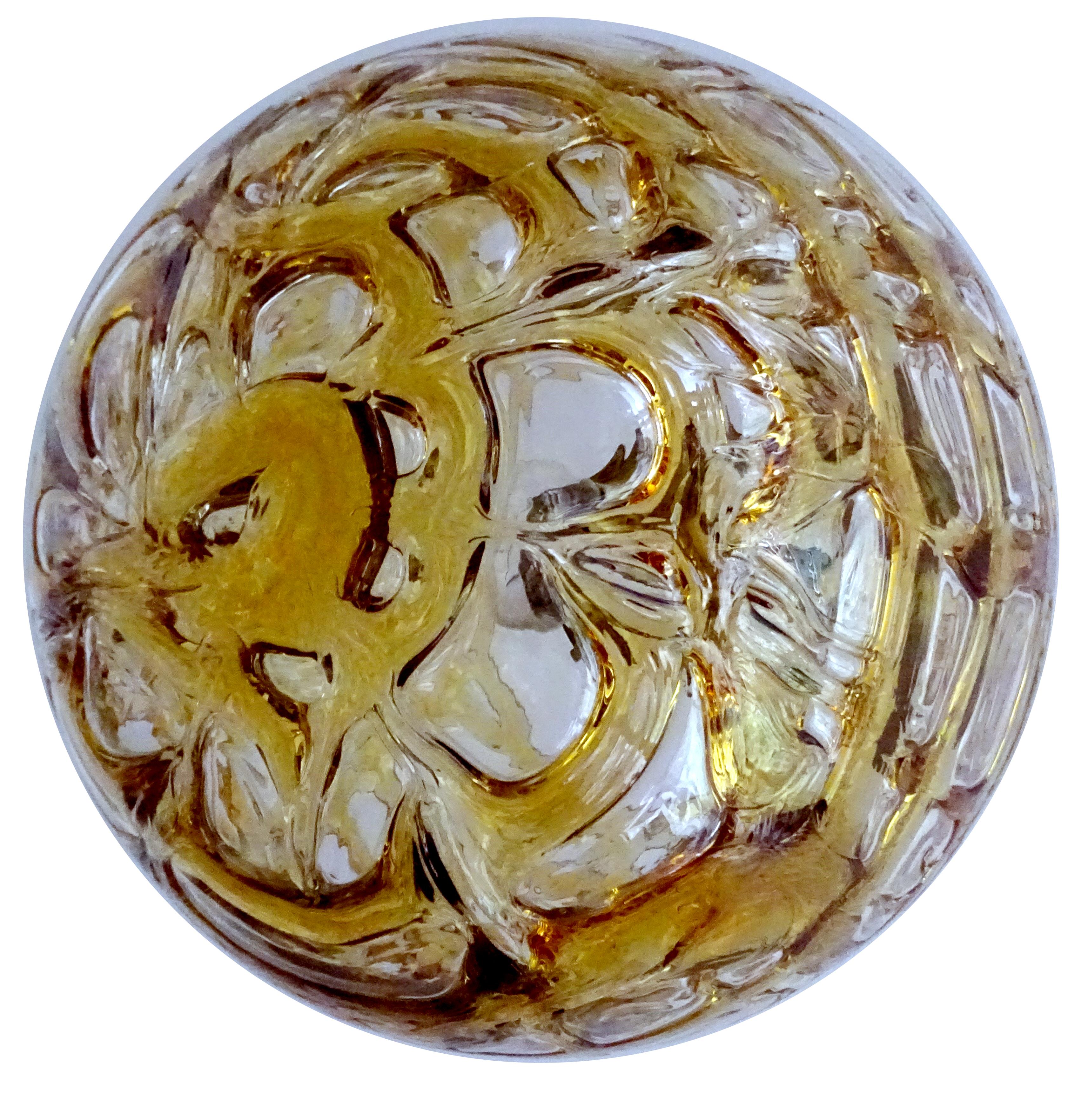  Midcentury Doria Murano  Glass  Brass Pendant Light Chandelier, Gio Ponti Era For Sale 6