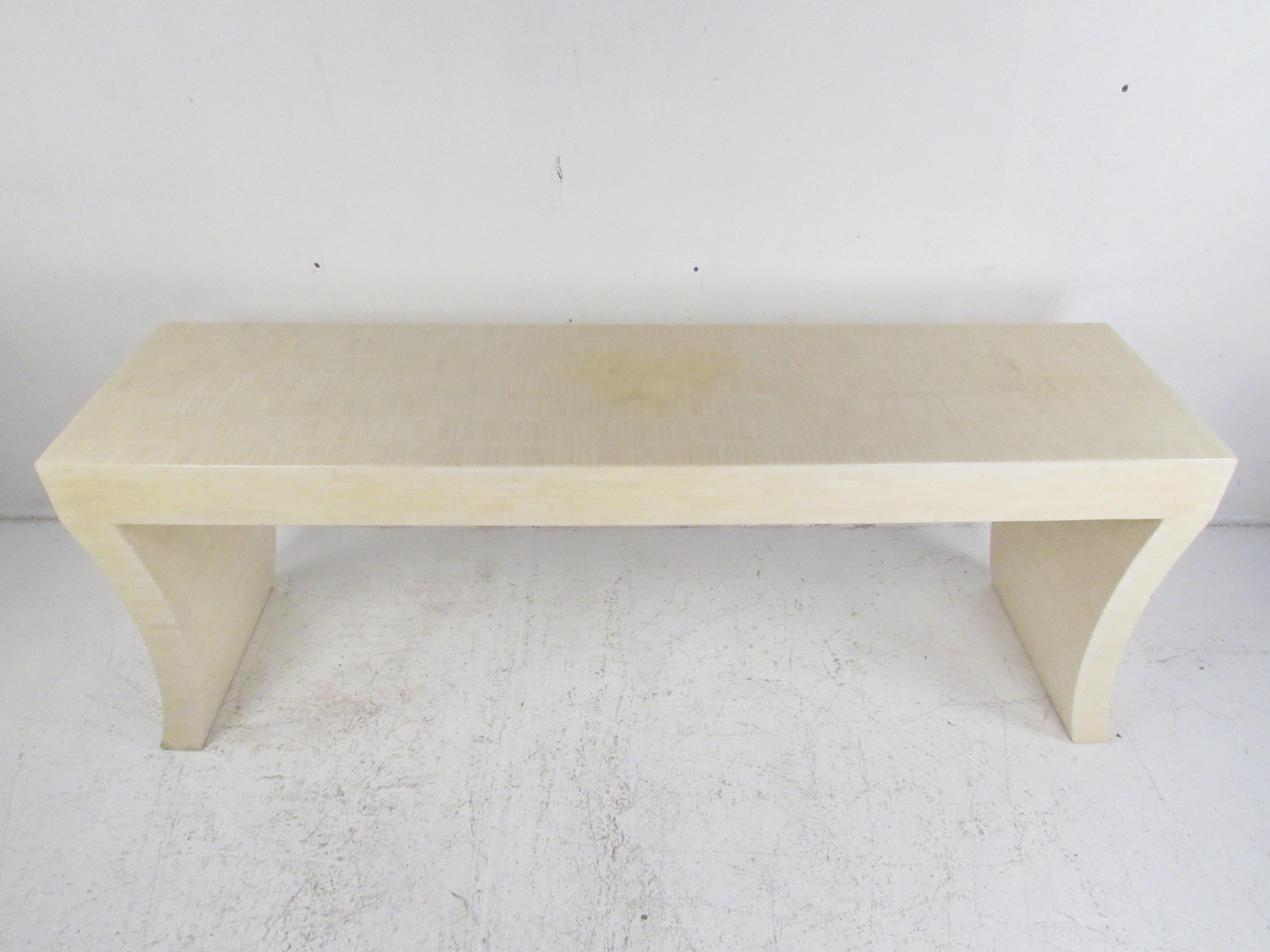 Mid-Century Modern Large Midcentury Enrique Garcel Tessellated Bone Console Table
