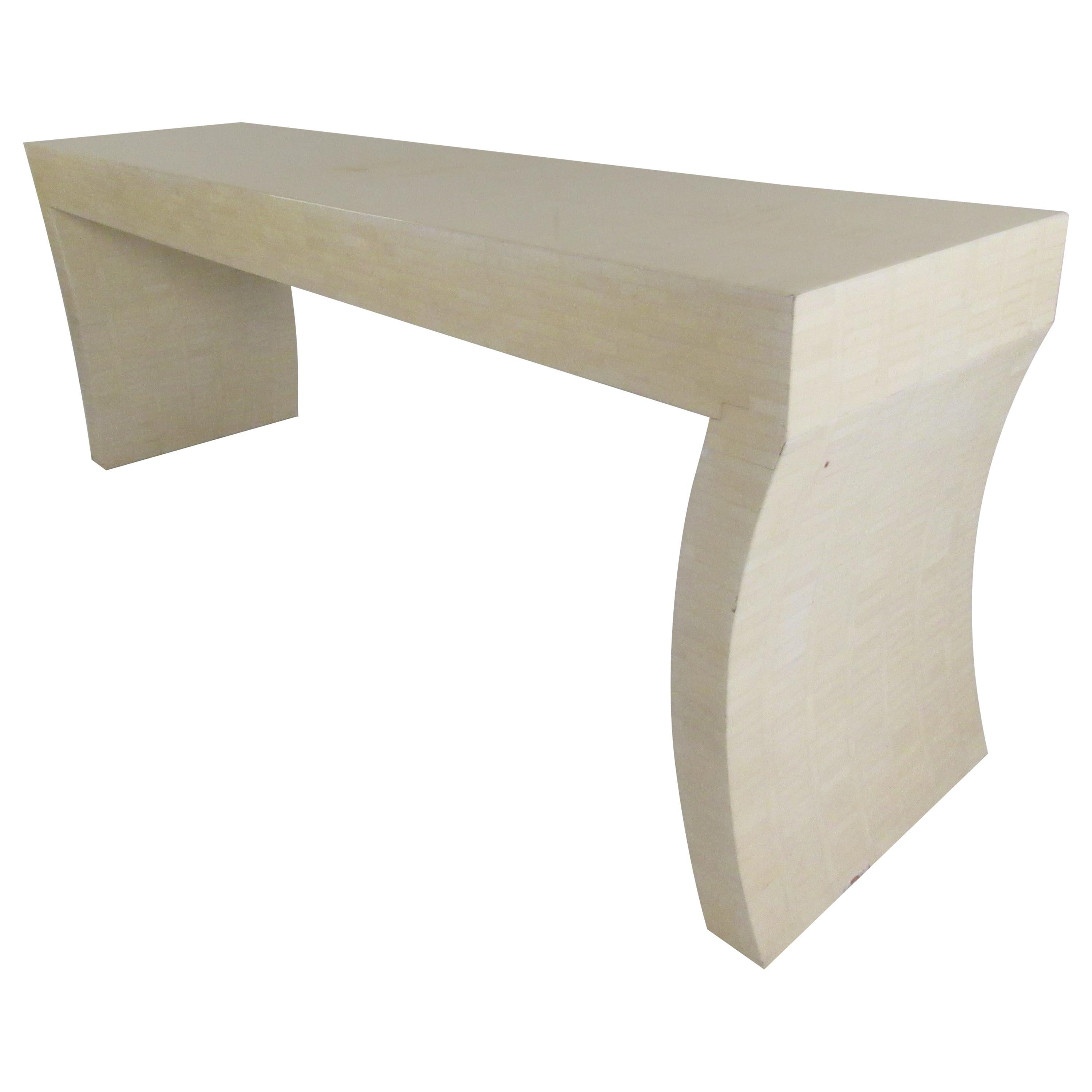 Large Midcentury Enrique Garcel Tessellated Bone Console Table