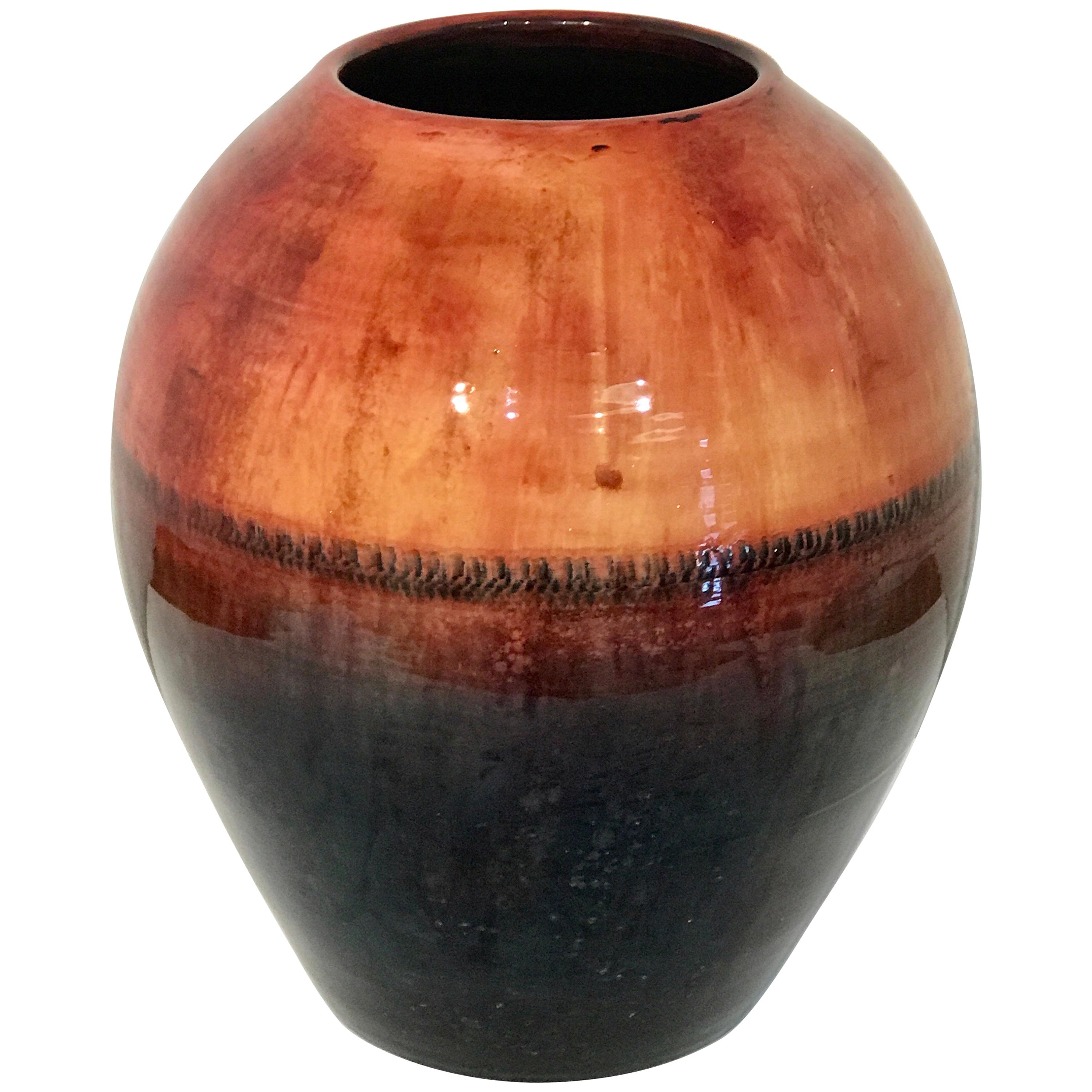 Large Midcentury Flambé Vase, by Walter Moorcroft For Sale