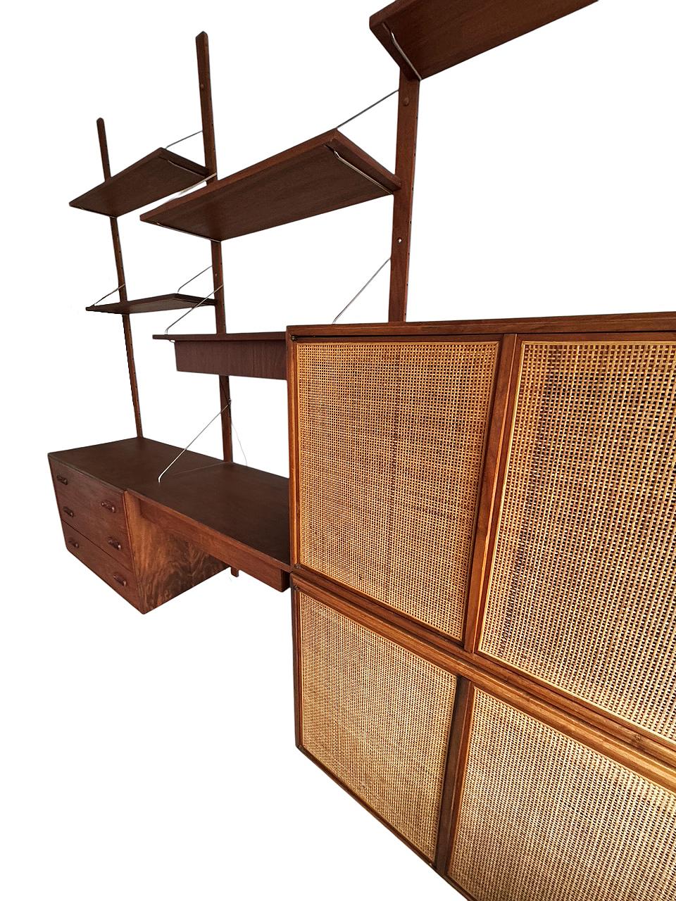 Large Midcentury Floating Danish Style Modern Cabinet Wall Unit in Walnut 5