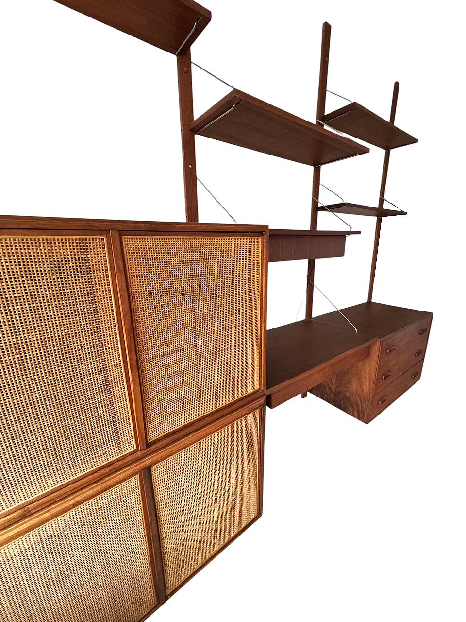 Mid-20th Century Large Midcentury Floating Danish Style Modern Cabinet Wall Unit in Walnut