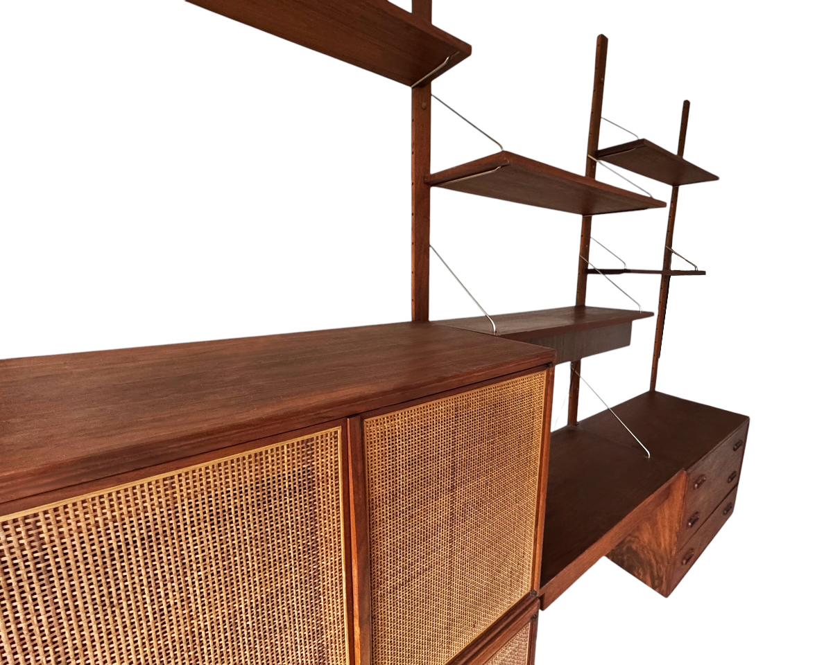 Large Midcentury Floating Danish Style Modern Cabinet Wall Unit in Walnut 2