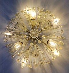 Large Midcentury Flush Mount Emil Stejnar for Rupert Nikoll. Austria, 1960s