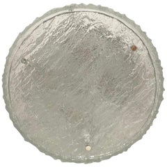 Large Round Textured Glass Fish Mount by Kaiser, Germany, 1960s