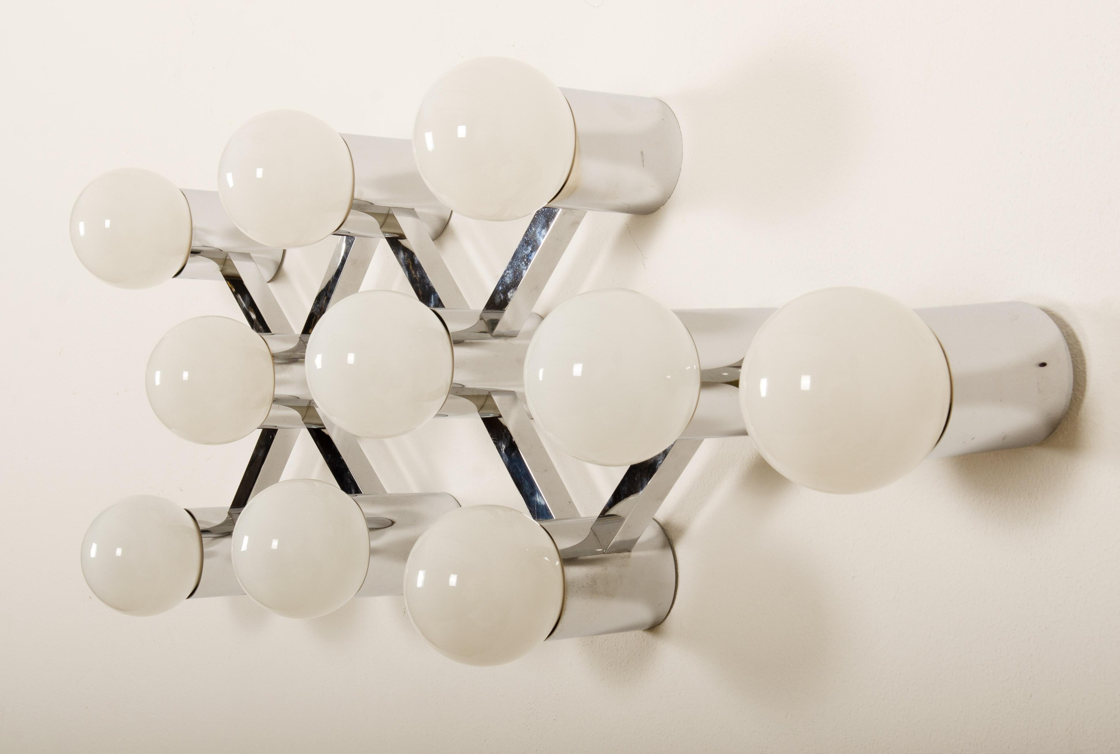 Large Midcentury Flush or Wall Mount Lamp Chandelier In Good Condition For Sale In Vienna, AT