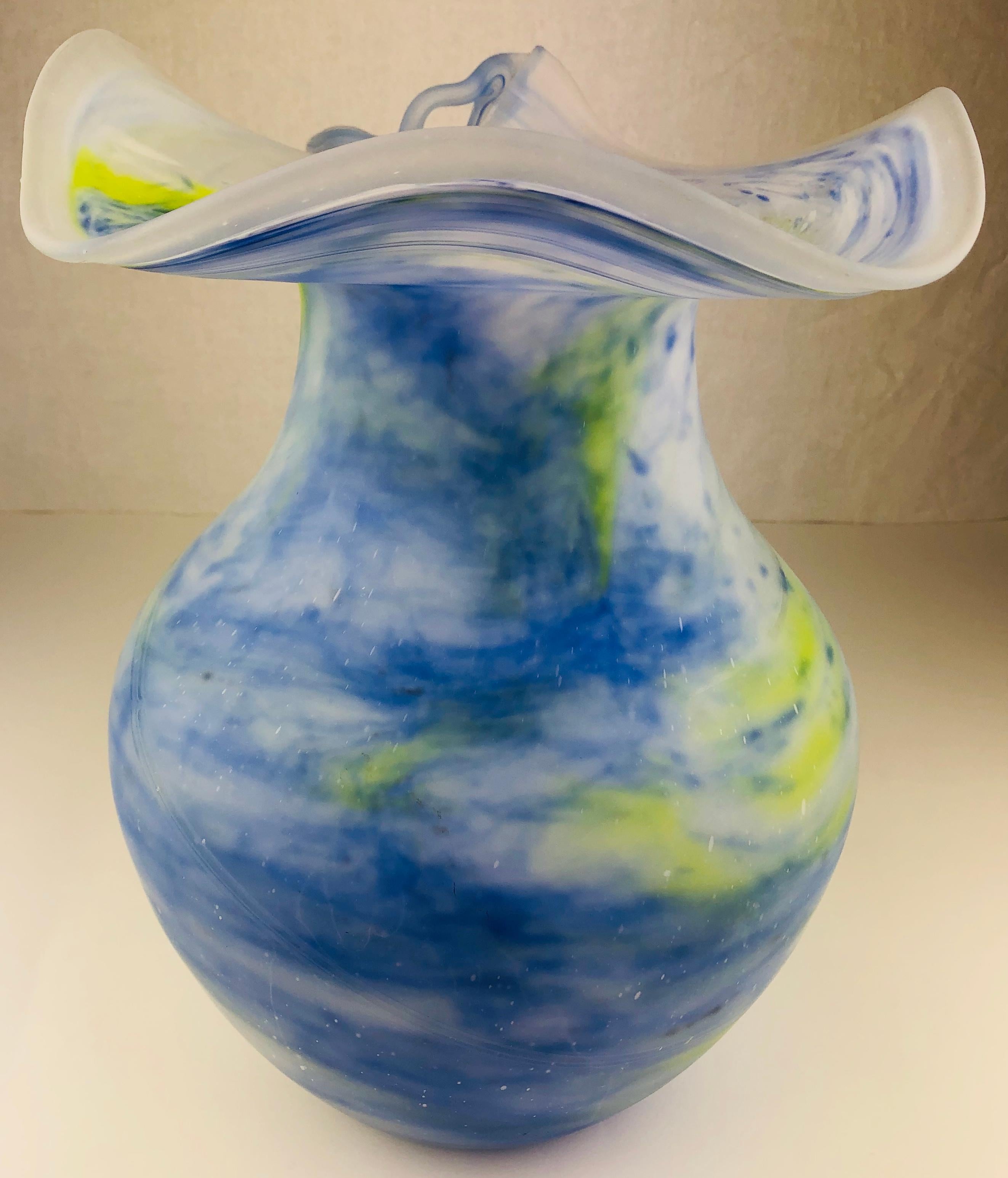 20ième siècle Grand vase en verre d'art français du milieu du siècle dernier, Pte de Verre ou Molten en vente