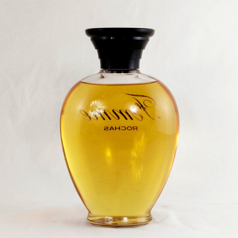Large Midcentury French Vintage Glass Factice Perfume Bottle, Femme