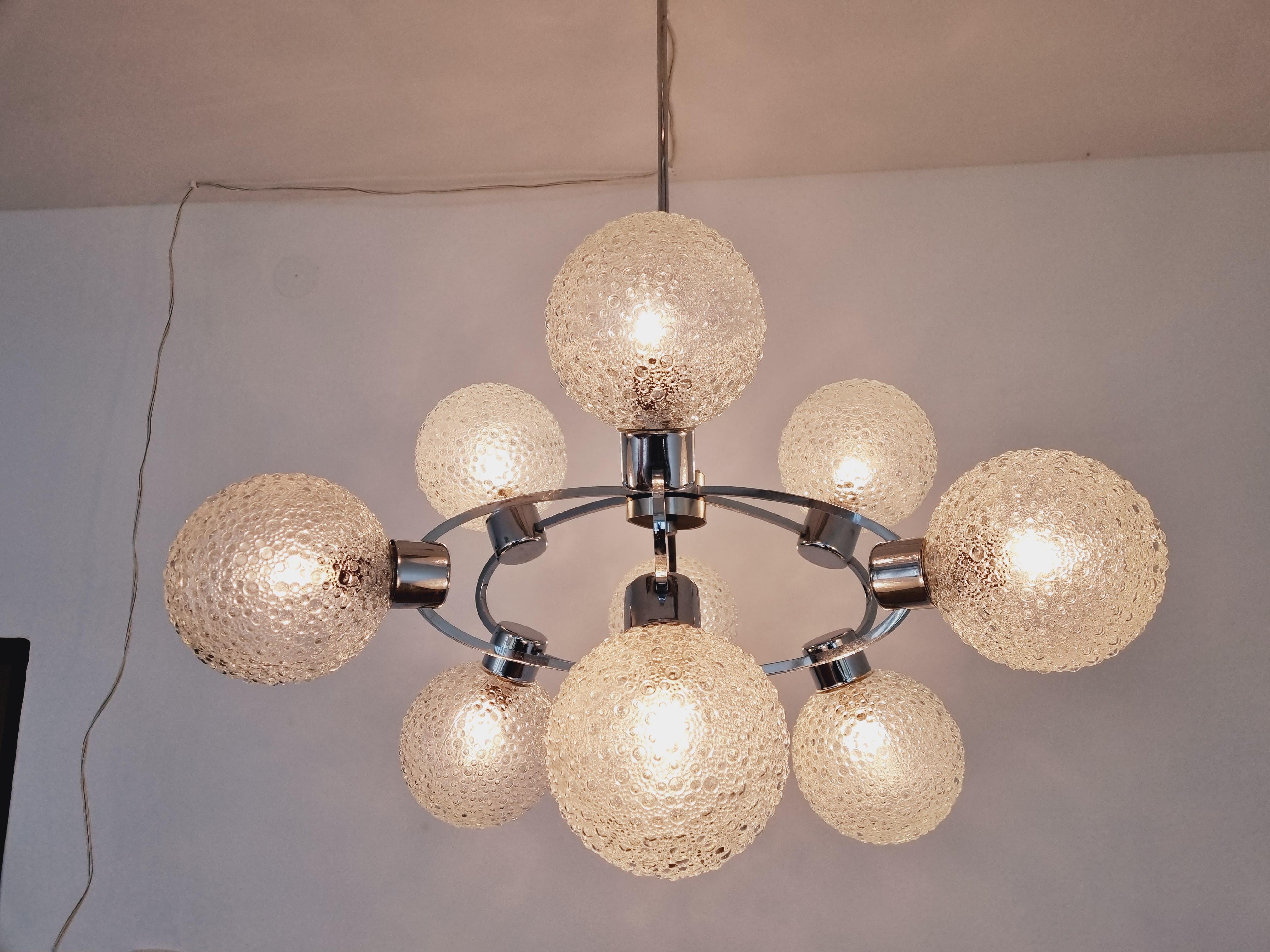 Late 20th Century Large Midcentury Galaxy Sputnik Chandelier, Germany, 1970s For Sale