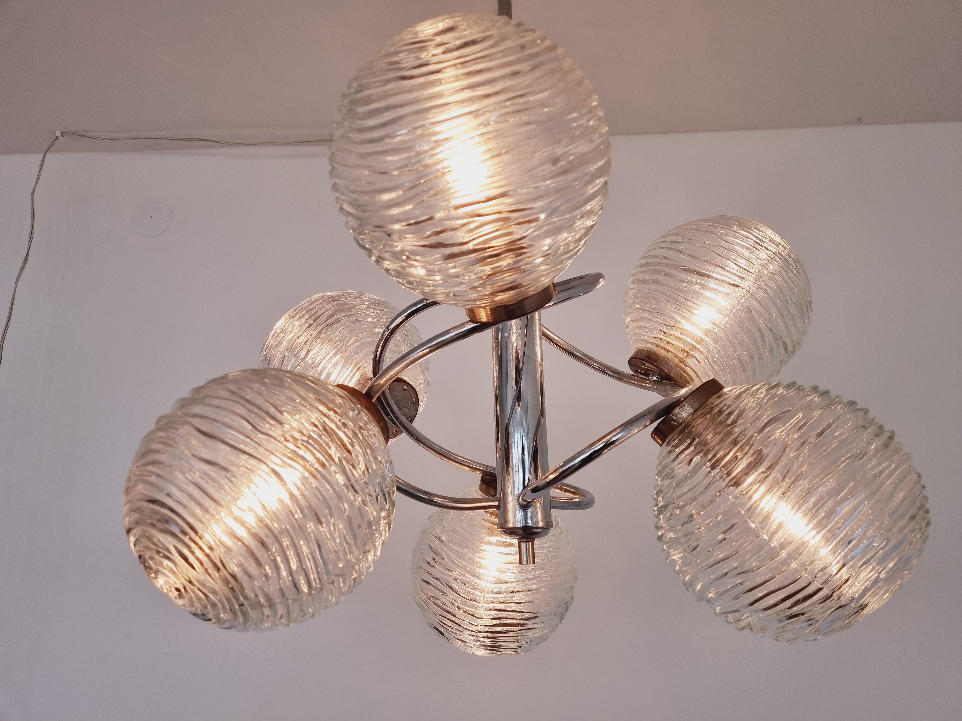 Late 20th Century Large Midcentury Galaxy Sputnik Chandelier, Germany, 1970s For Sale
