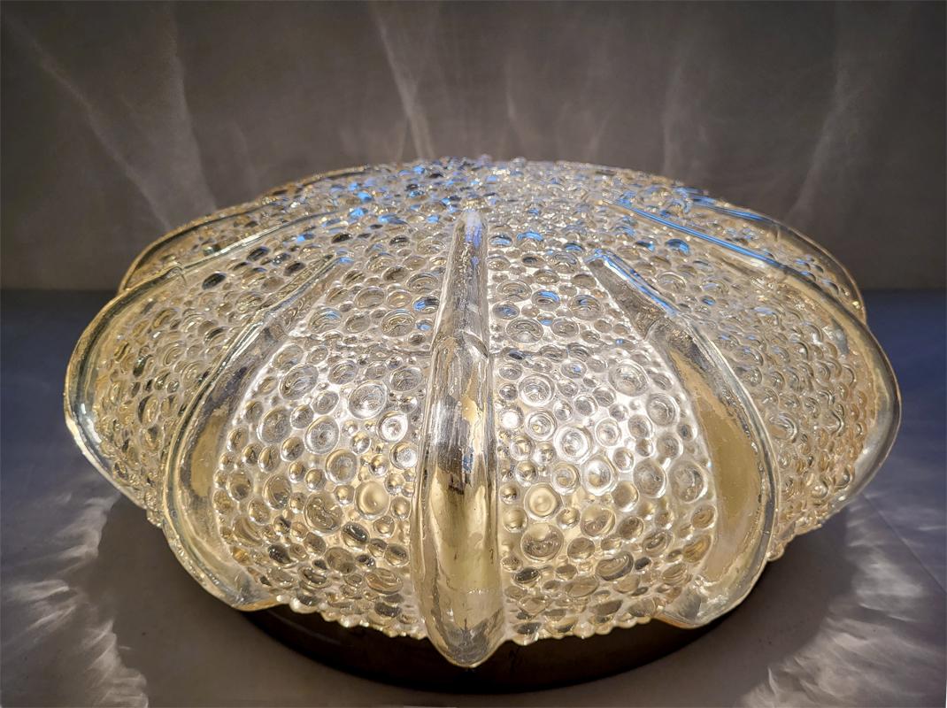 Plafón o aplique de cristal ámbar vintage alemán de mediados de siglo, años 60 Alemán en venta