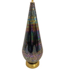 Large Midcentury Glass Lamp