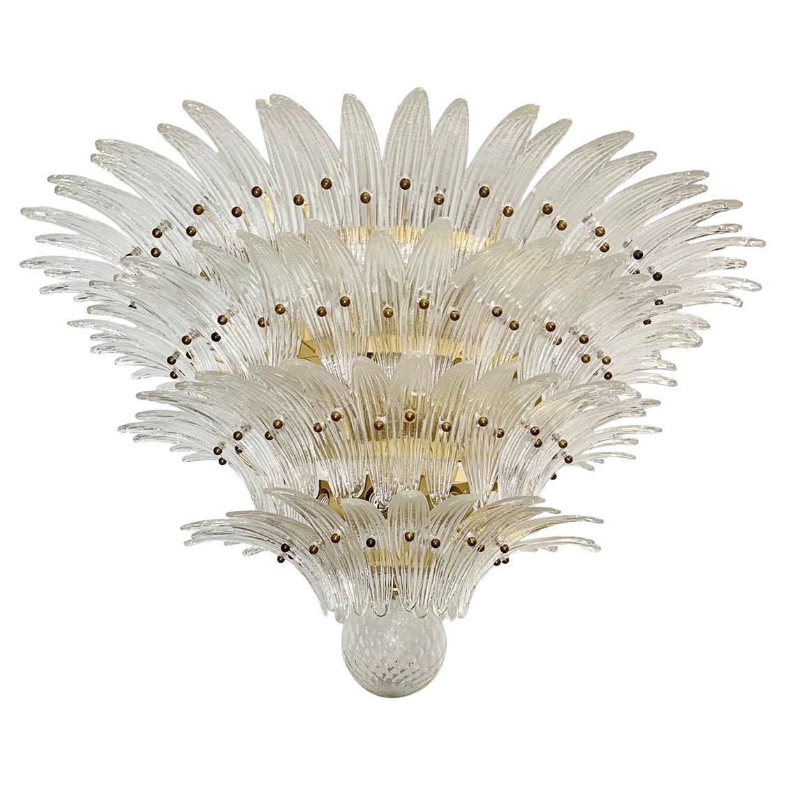 Lámpara grande de cristal de mediados de siglo