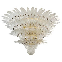 Large Midcentury Glass Light Fixture