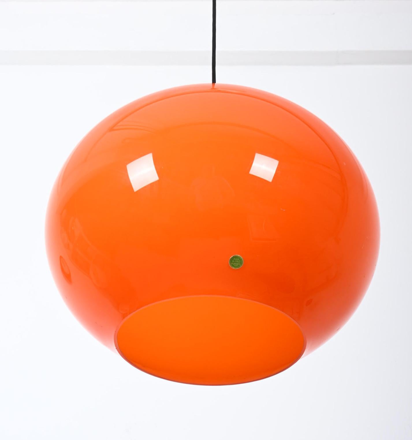 Large Midcentury Glass Pendant by Alessandro Pianon for Vistosi en vente 3