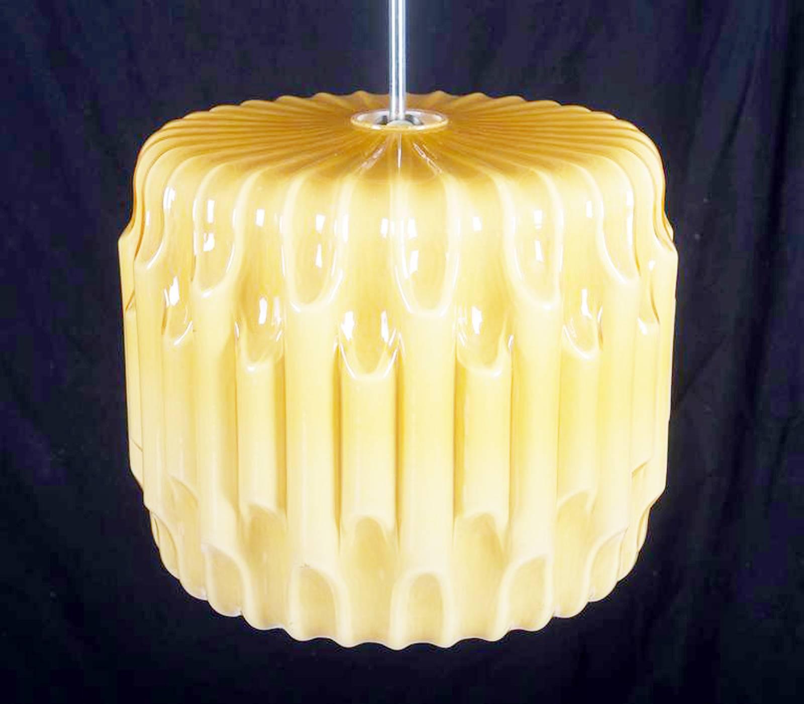 Mid-20th Century Large Midcentury Glass Pendant For Sale