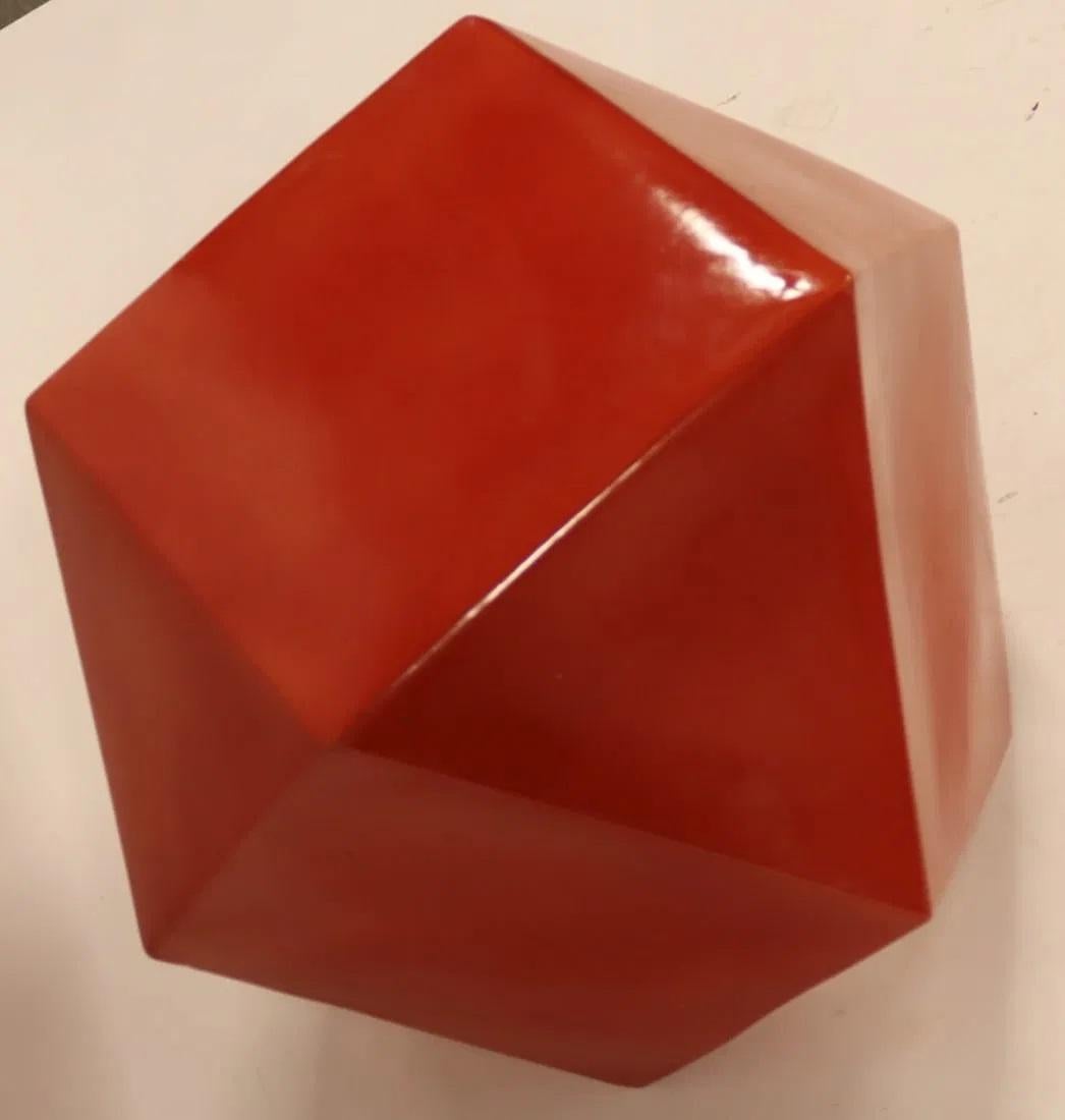 Grand cube en céramique émaillée du milieu du siècle  -  Table d'appoint Bon état - En vente à Greenwich, CT