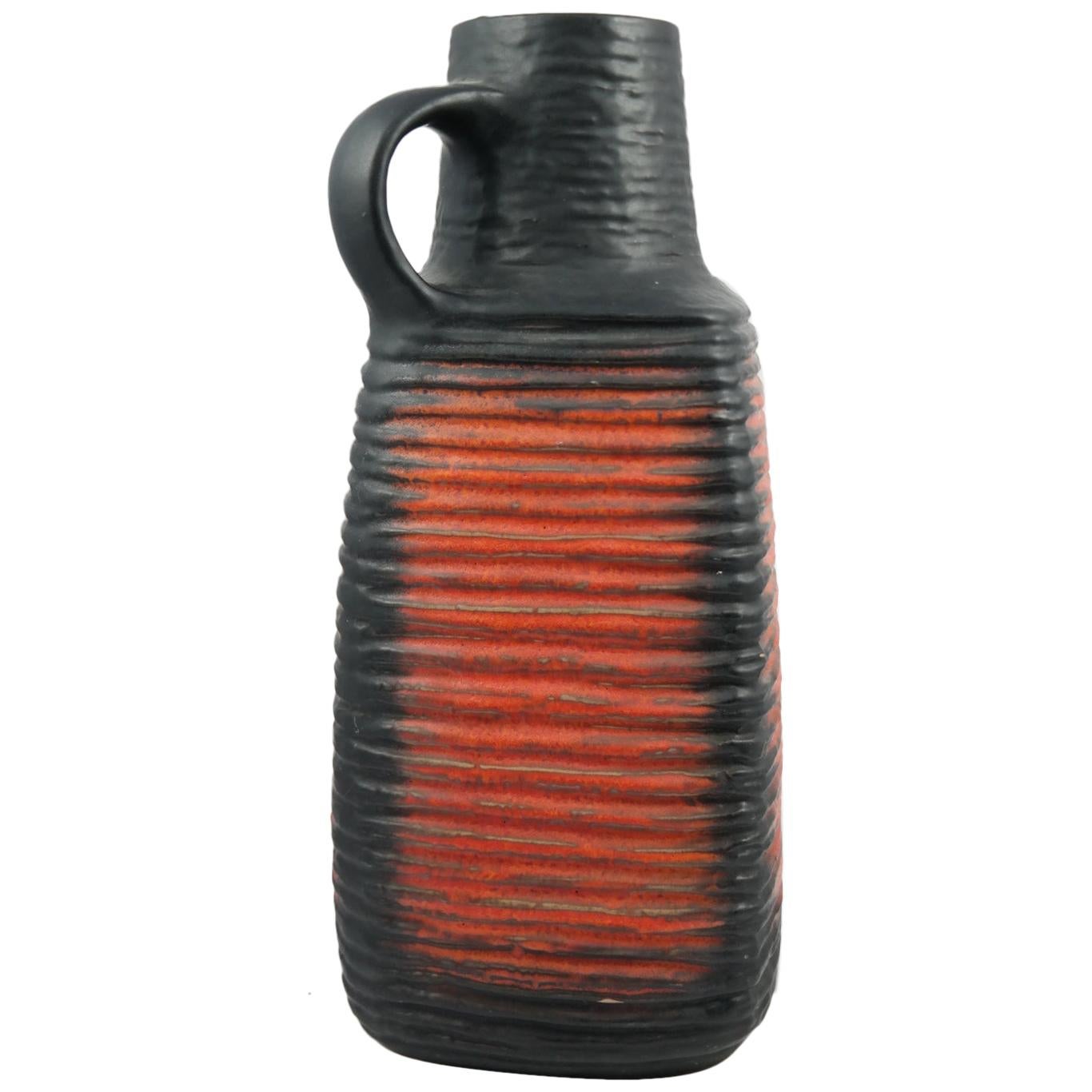 Large Ceramic Floor Vase with Midcentury Pattern, 1970s For Sale at 1stDibs