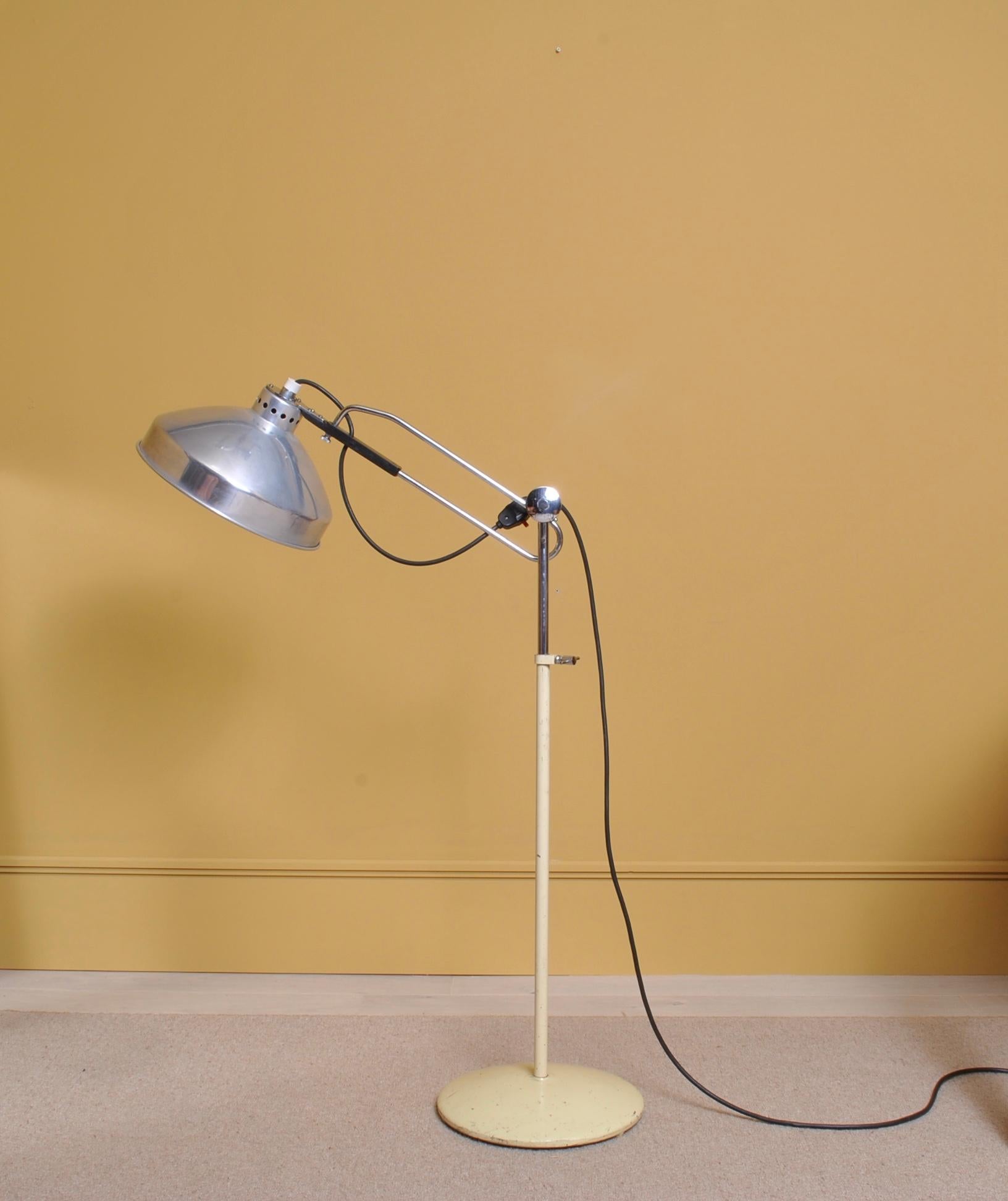Large Midcentury Industrial Floor Lamp In Good Condition In London, GB