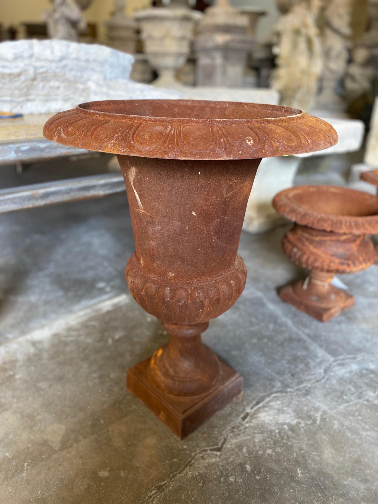 This contemporary urn features an iron / rust exterior to add charm to a garden or landscape.

Measurements: 19