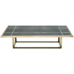 Large Midcentury Italian Brass Chrome Coffee Table by Romeo Rega, 1970s