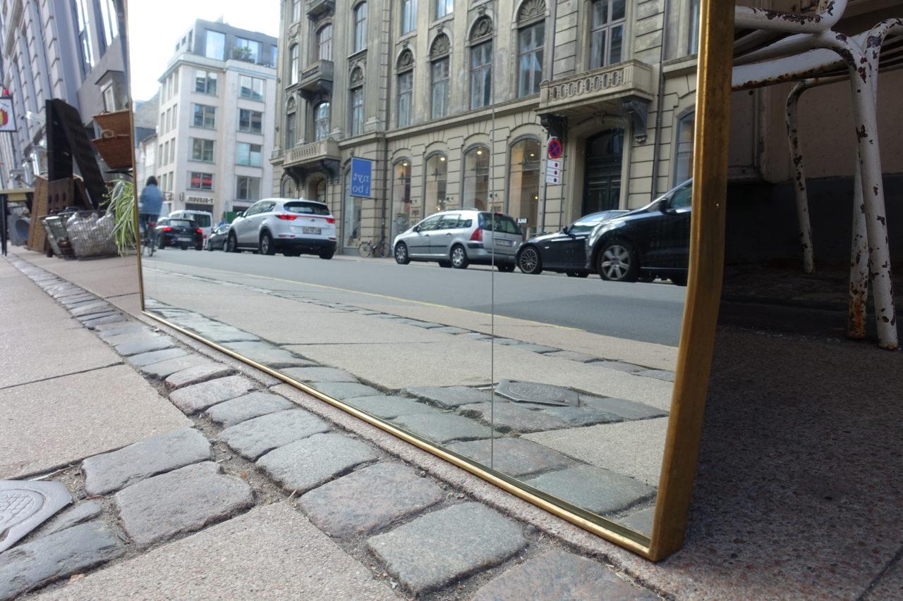 Large Midcentury Italian Brass Mirror 2