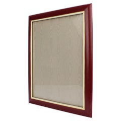 Large Midcentury Italian Burgundy Leather Easel Back Photo or Picture Frame