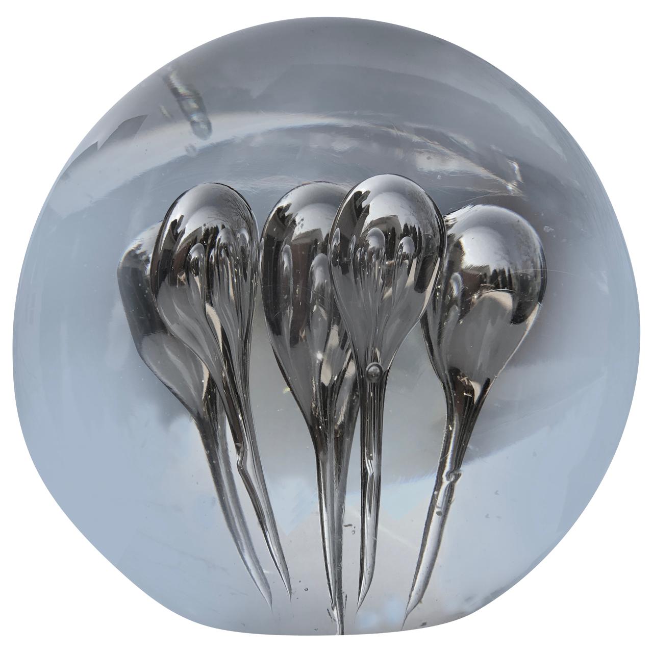 Large Midcentury Italian Crystal Sphere 4