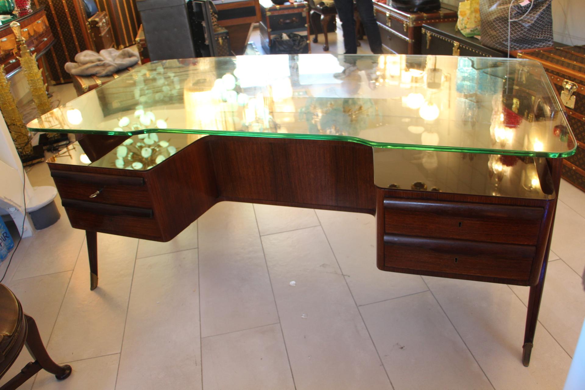 Large Midcentury Italian Executive Desk by Vittorio Dassi For Sale 7