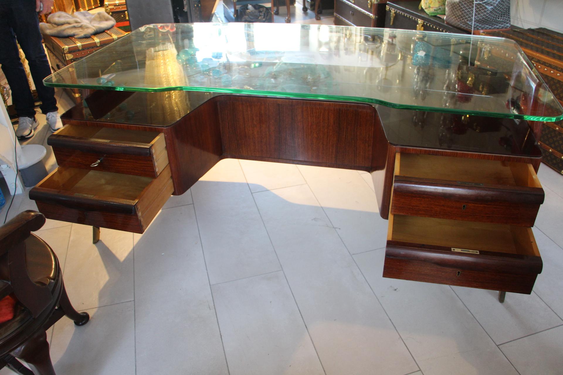 Large Midcentury Italian Executive Desk by Vittorio Dassi For Sale 10