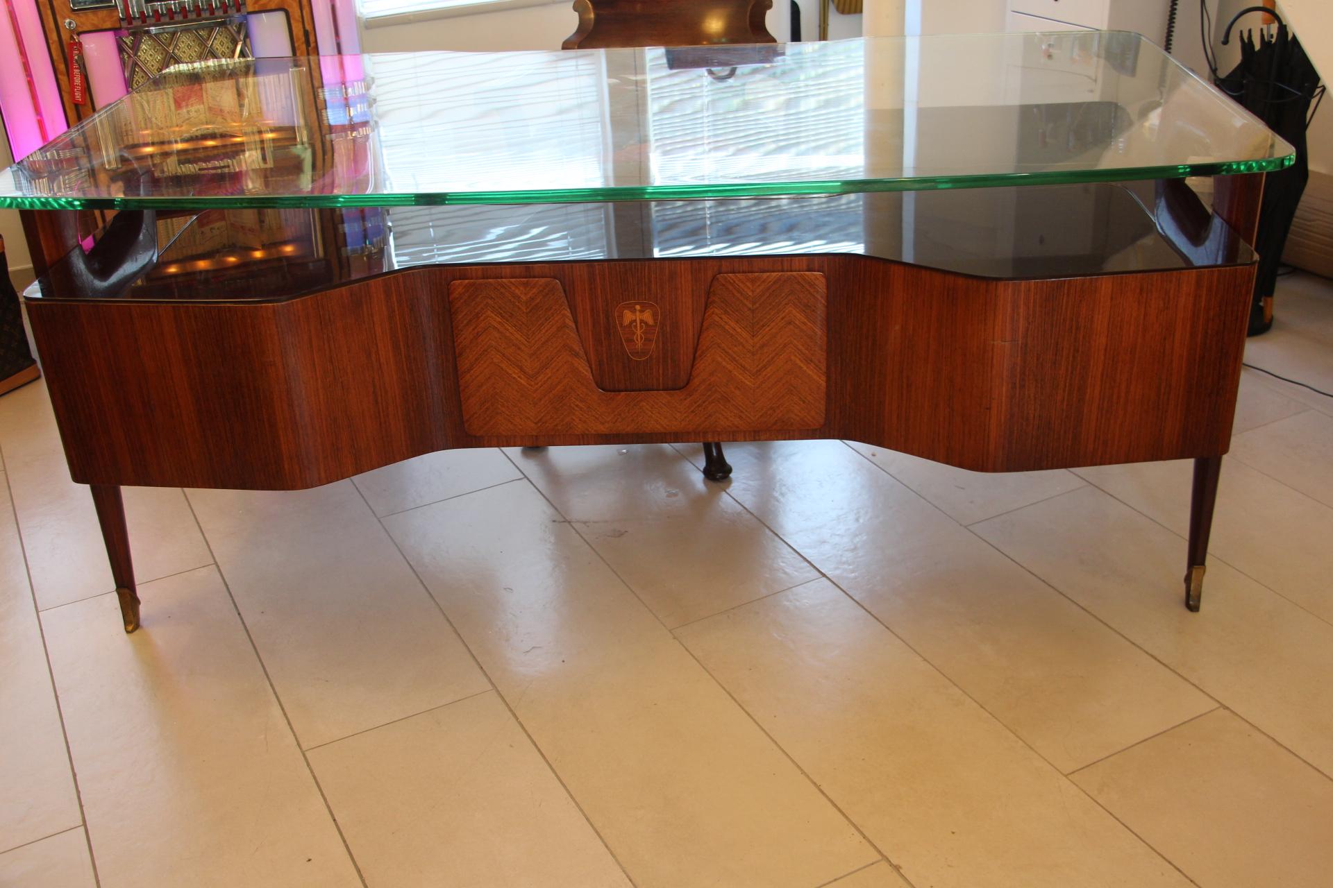 Large Midcentury Italian Executive Desk by Vittorio Dassi For Sale 1
