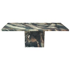 Large Midcentury Italian Postmodern Marble Granite Rectangular Dining Table