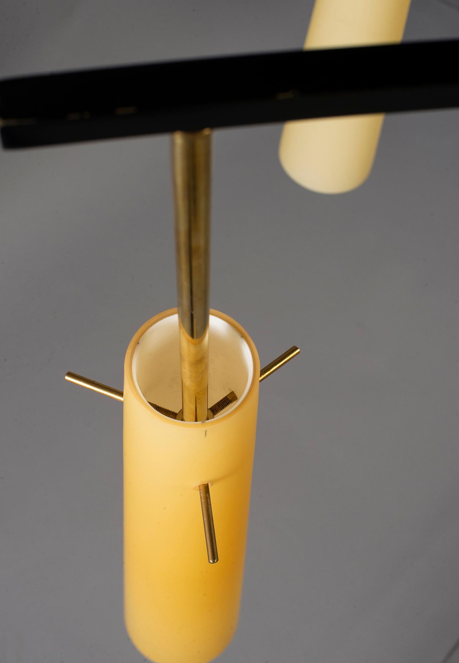 Große achtflammige italienische Mid-Century-Leuchte im Stil von Stilnovo im Angebot 7