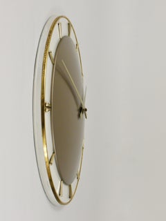 Große Messing-Wanduhr von Junghans aus der Jahrhundertmitte, Deutschland, 1950er Jahre