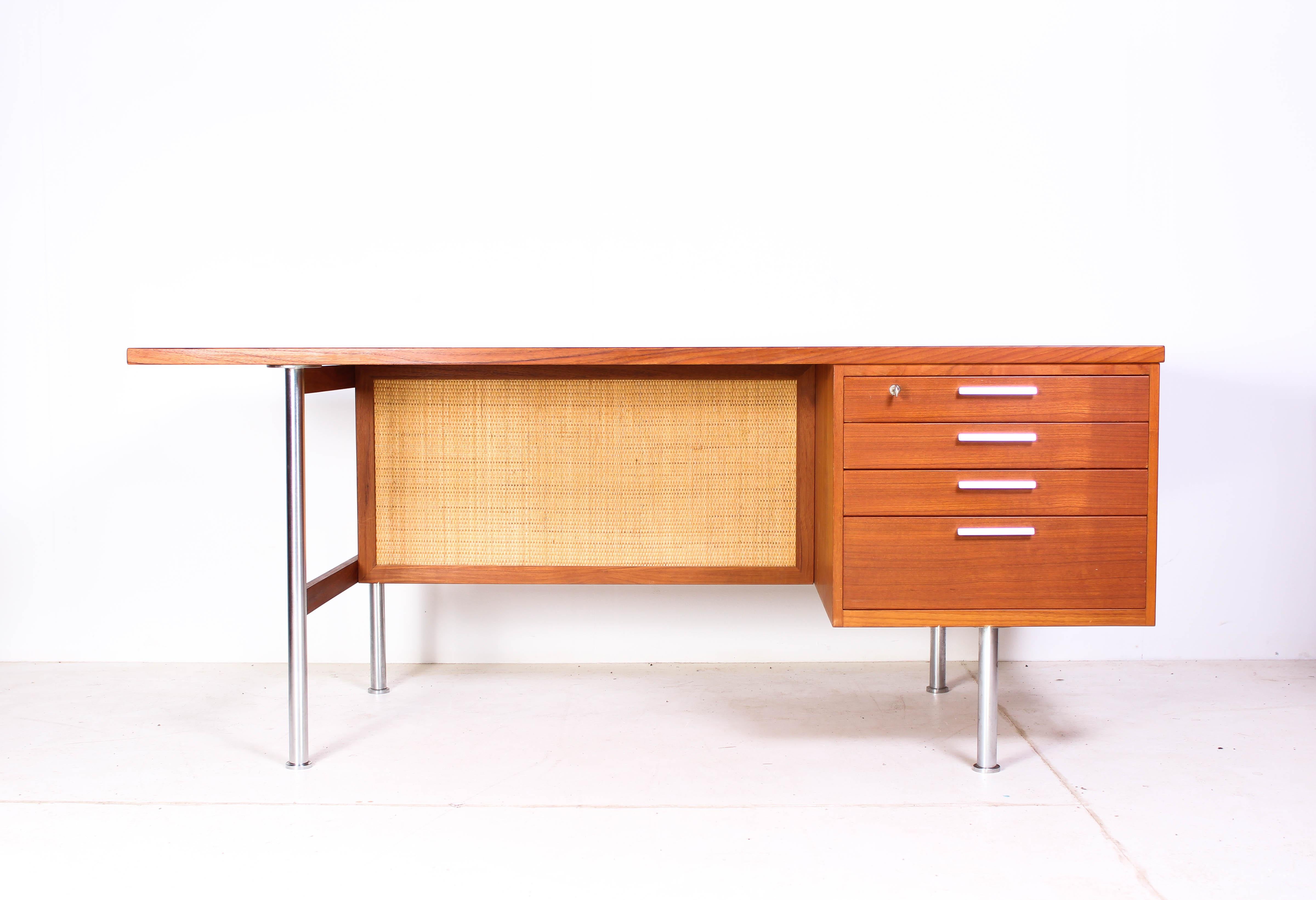 Scandinavian Modern Large Midcentury Kai Kristiansen Teak Desk by FM Møbler For Sale