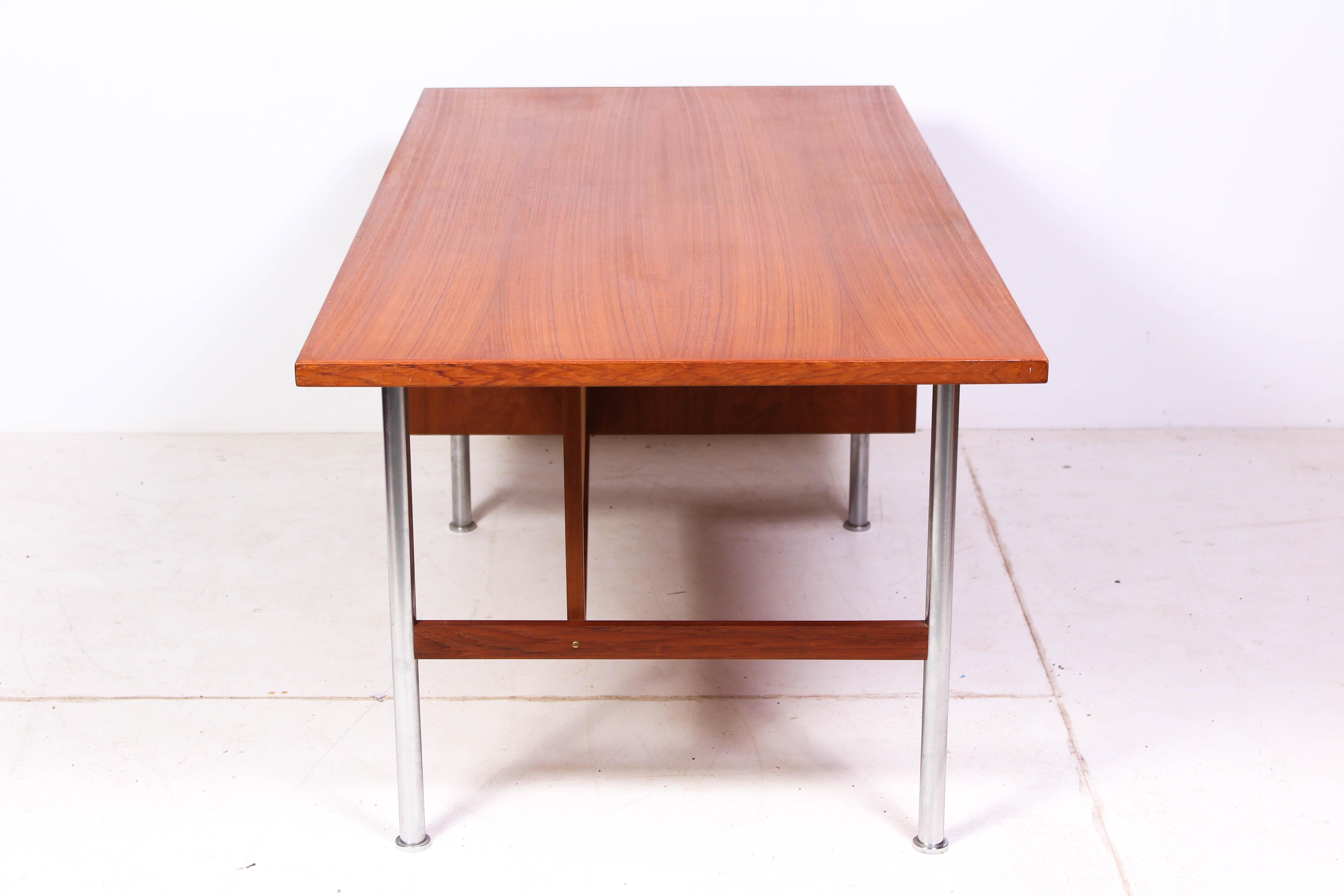 Large Midcentury Kai Kristiansen Teak Desk by FM Møbler In Good Condition For Sale In Malmo, SE