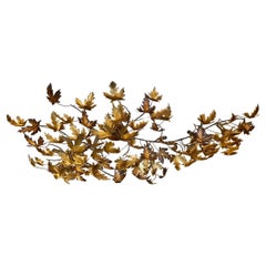 Grande lampe affleurante en forme de feuilles du milieu du siècle