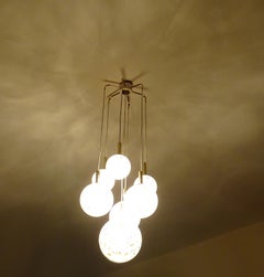 XXL 1970s Limburg 7-Tier Glass Globes Pendant Light