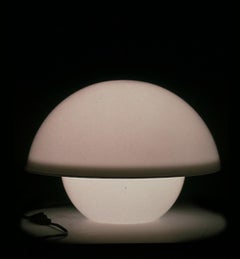 Midcentury White Lucite Table Lamp by André Ricard for Metalarte, 1970s