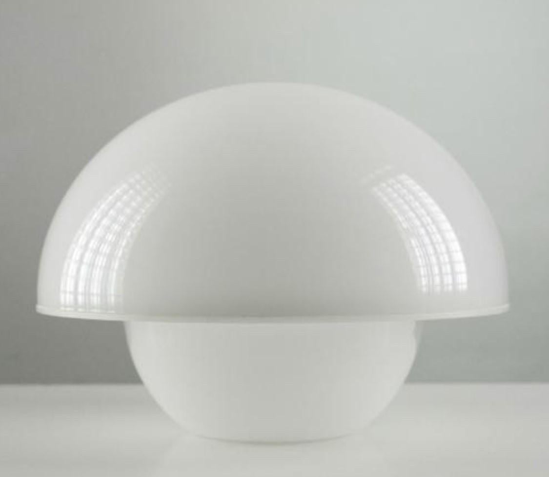 Late 20th Century Midcentury White Lucite Table Lamp by André Ricard for Metalarte, 1970s For Sale
