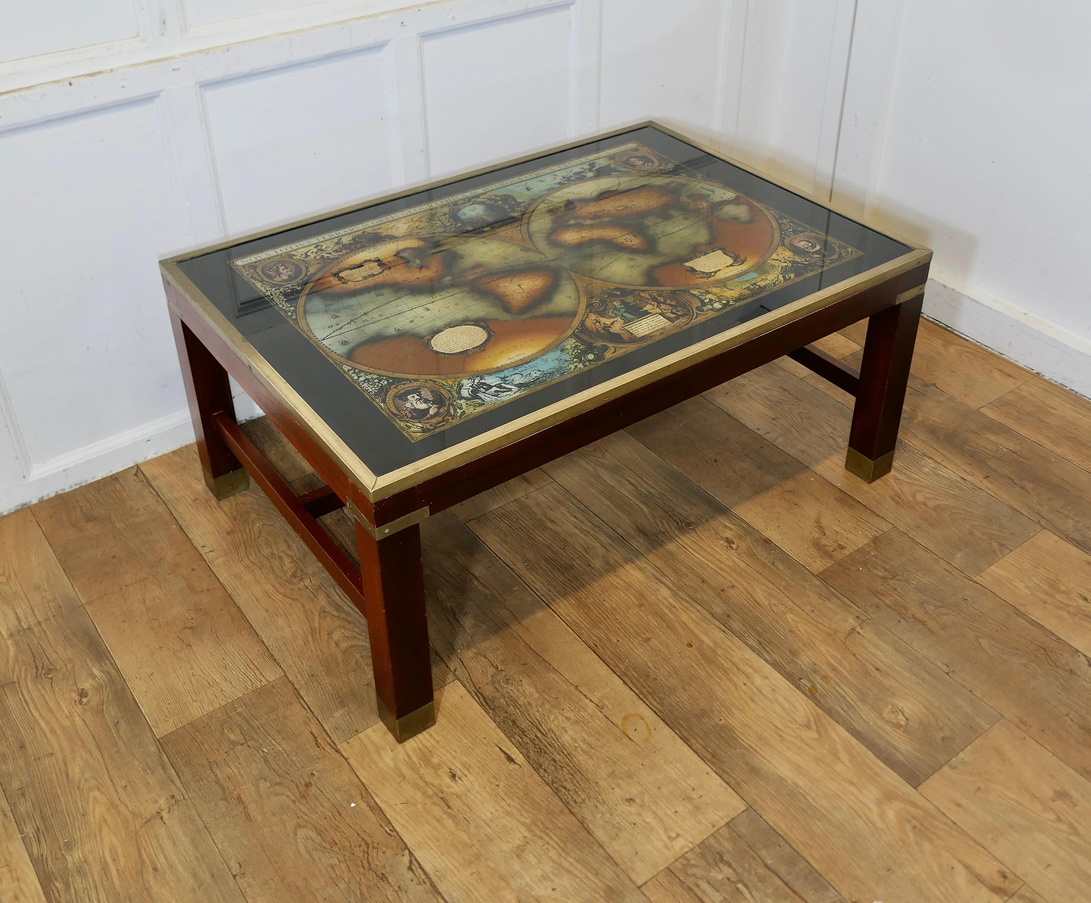 Mid-Century Modern Large Midcentury Maison Jansen Campaign Style Coffee Table  A Stunning Coffee ta