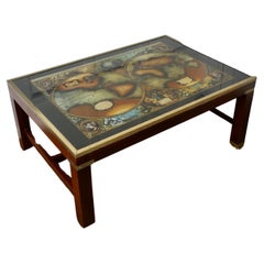 Large Midcentury Maison Jansen Campaign Style Coffee Table  A Stunning Coffee ta