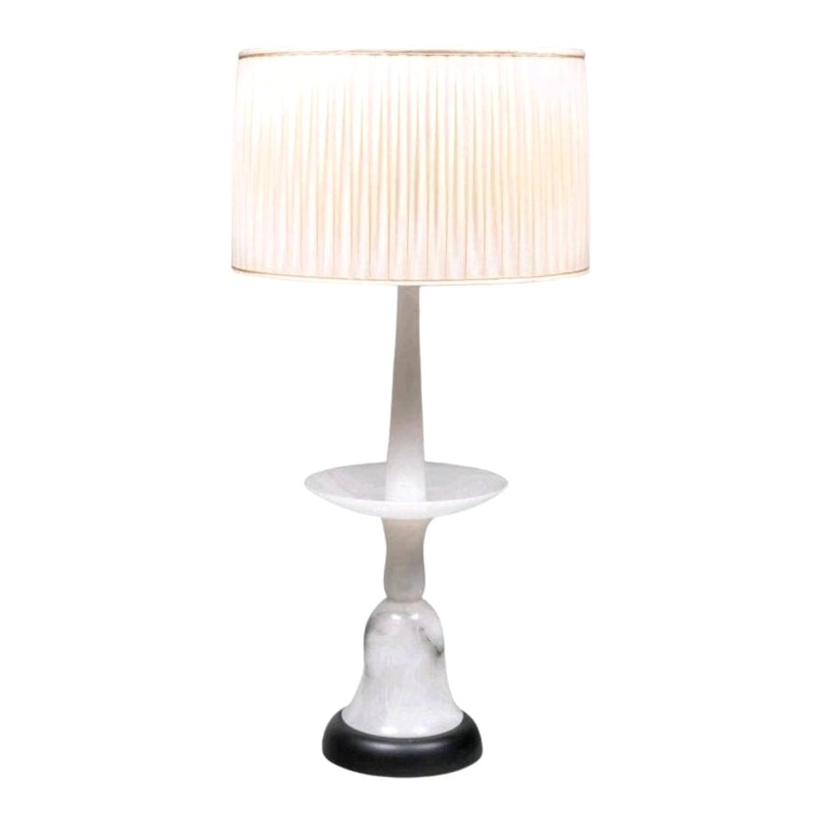 Grande lampe en marbre du milieu du siècle