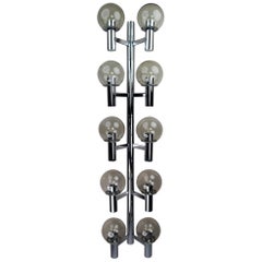 Large Mid-Century Modern Chrome Wall lights / Sculptures, Italy, 1970s